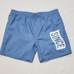 SINCE 6" Blue Side Print Shorts 36 Waist